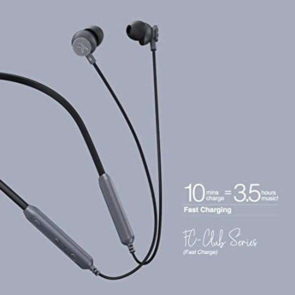 FINGERS  FC-Chic Pro Bluetooth Wireless in Ear Neckband Earphone with Built in Mic (Rich Grey)