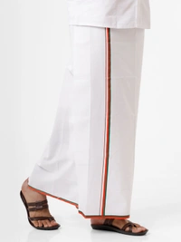 BJP Border Cotton Party Dhoti - 1.90 Mtr