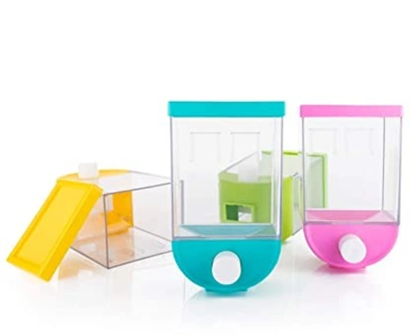 Push Button Wall Mount Transparent Kitchen Storage Container with 1500 ML Capacity, Push Button Storage Container/Wall-Mounted Storage Container/Punch Free Press Type Pack of (1)