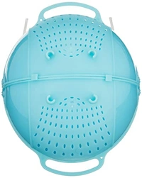 Plastic Drainer/Colander with lid - Blue