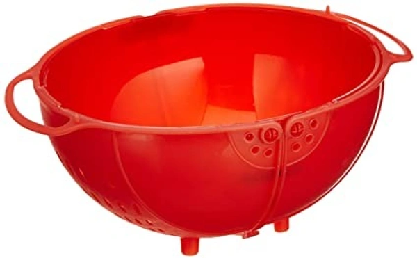 Plastic Drainer/Colander with lid - Red