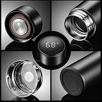 Led Temperature Digital Display Stainless Steel Water Bottlel Thermos Double Walled Vacuum Insulated Thermal Flask Stay Hot/Cold for 24 hrs for School/Office/Home/Travel/Gym 500ml - White