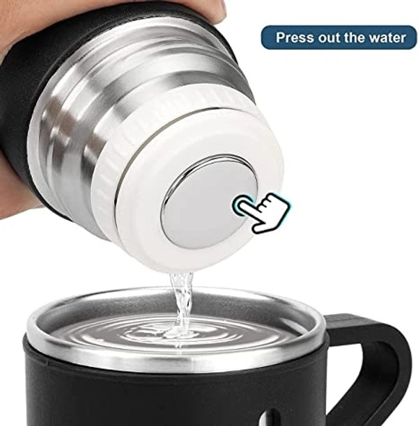 Latest Steel Vacuum Flask Set with 3 Steel Cups Combo - 500ml - Hermrfic - Odorless - Keeps HOT/Cold | Ideal Gift for Winter