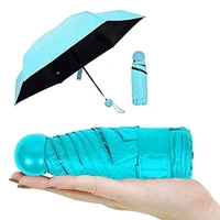Capsule Shape Umbrella Plain Design with Capsule Cover Fold Umbrella for Kids, Women, Boys, Men & Girls for UV, Sun & Rain