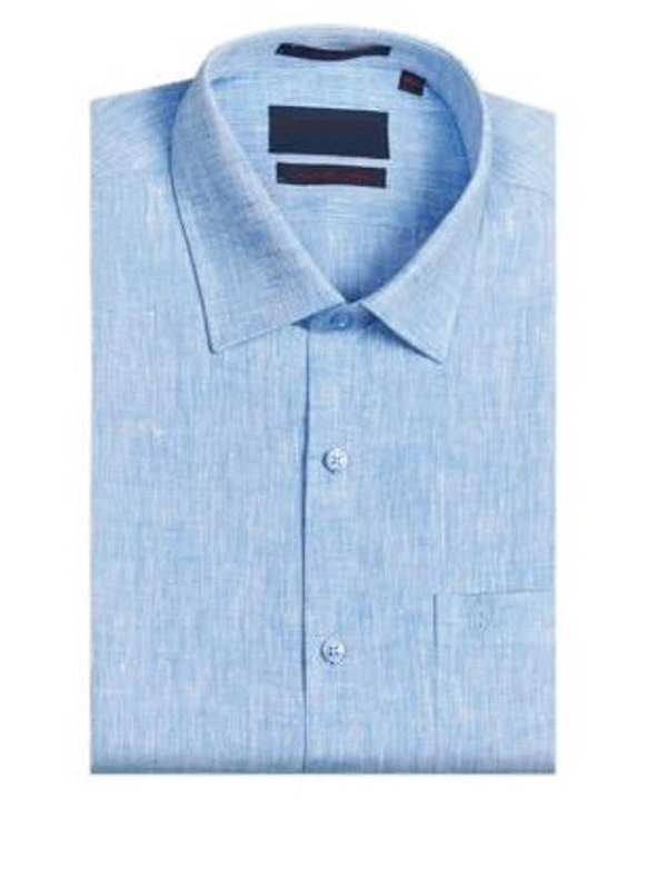 Linen Feel Shirt - Light Blue, 42, F/S