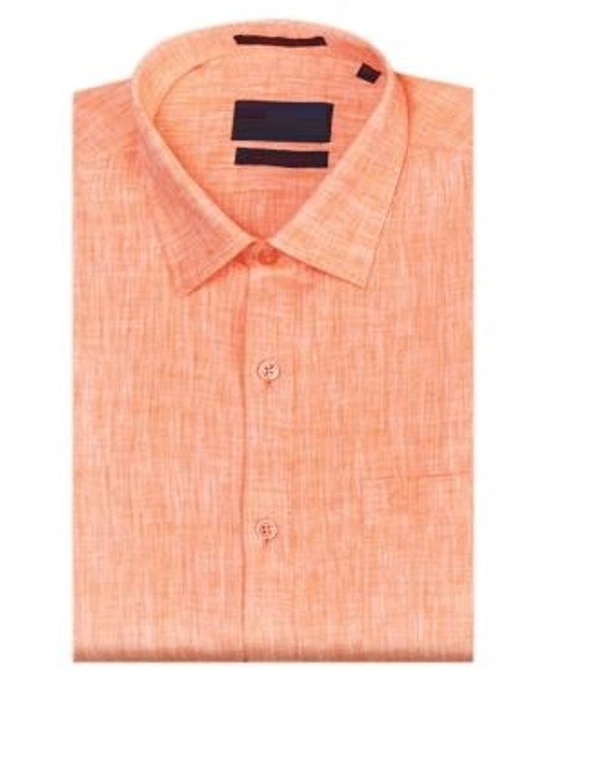 Linen Feel Shirt - Orange, 38, F/S