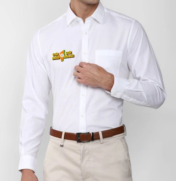 En Mann En Makkal - Embroidery Shirt (Cool Cotton) - 36, F/S, White