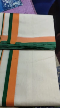BJP Big Border Party Dhoti - 3.80 Mtr, Off White