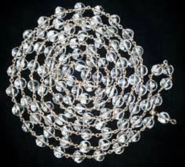 Sphatik Mala Silver