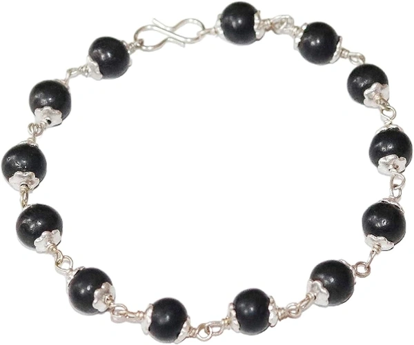 Karungali Bracelet ( Silver Capped ) - 8 Mm