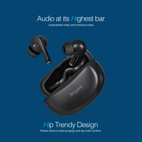 FINGERS Go-Hi-3 True Wireless Earbuds (17.5 hours Playtime | In-built Mic with Surround Noise Cancellation (SNC) Technology| Immersive Bass | IPX4 Sweat Resistant | Type-C Fast Charging | Voice Assistant) - Black