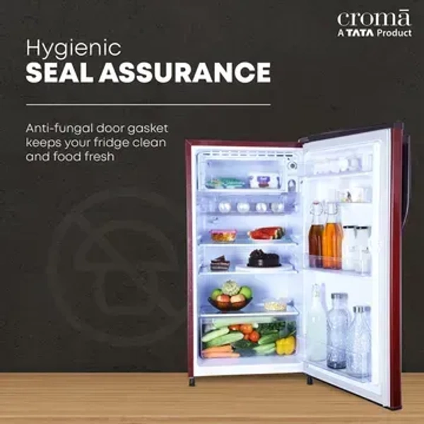 Croma 183 Litres 2 Star Direct Cool Single Door Refrigerator with Anti-Fungal Door Gasket ( Rosalind Wine)