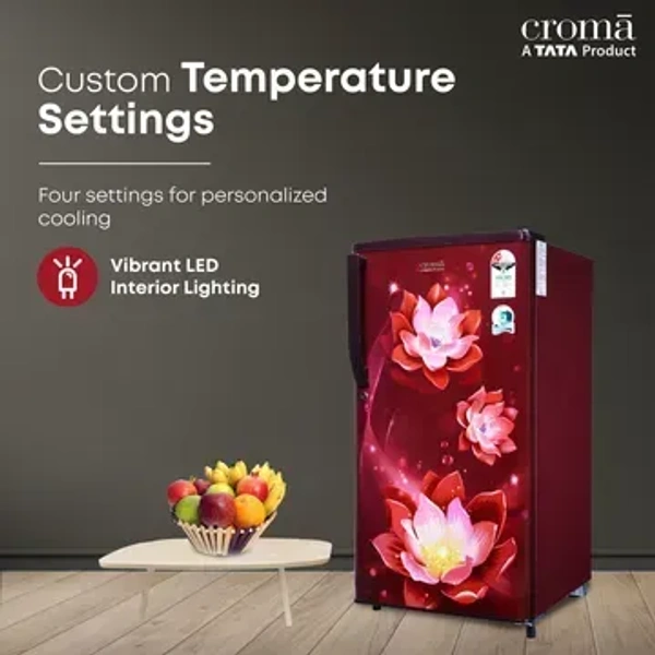 Croma 183 Litres 2 Star Direct Cool Single Door Refrigerator with Anti-Fungal Door Gasket ( Rosalind Wine)