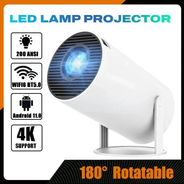 Tecsox Luma Led Projector | 4K Video | Android 11 | 180 Rotatable