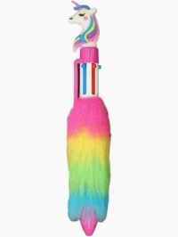 Multicolor Fur Pen 6 in 1 Writing Ball Point Pen