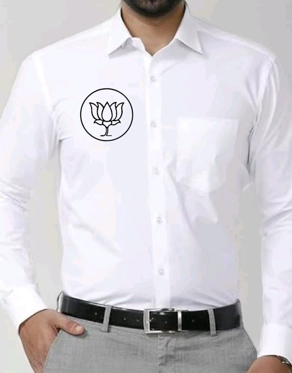 BJP logo Embroidery Shirt - White, 38, F