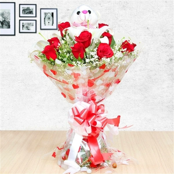 Rose Teddy Bunch