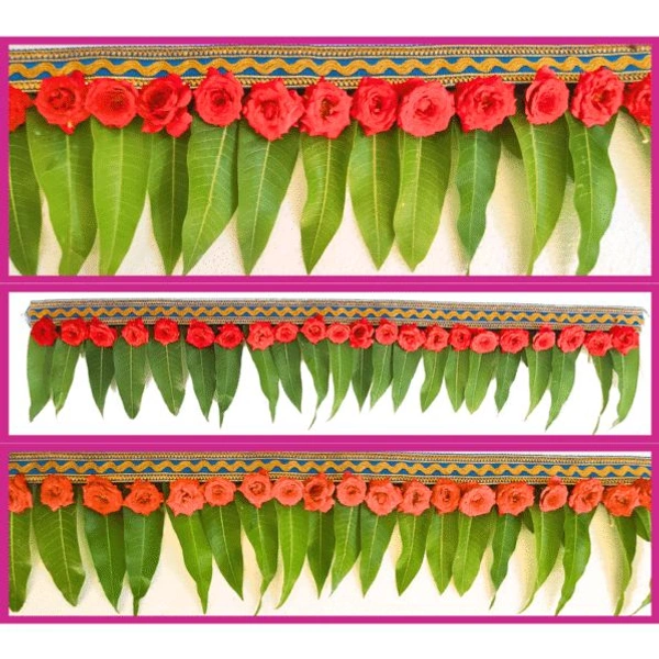 Ashoka Leafs Toran With Red Roses