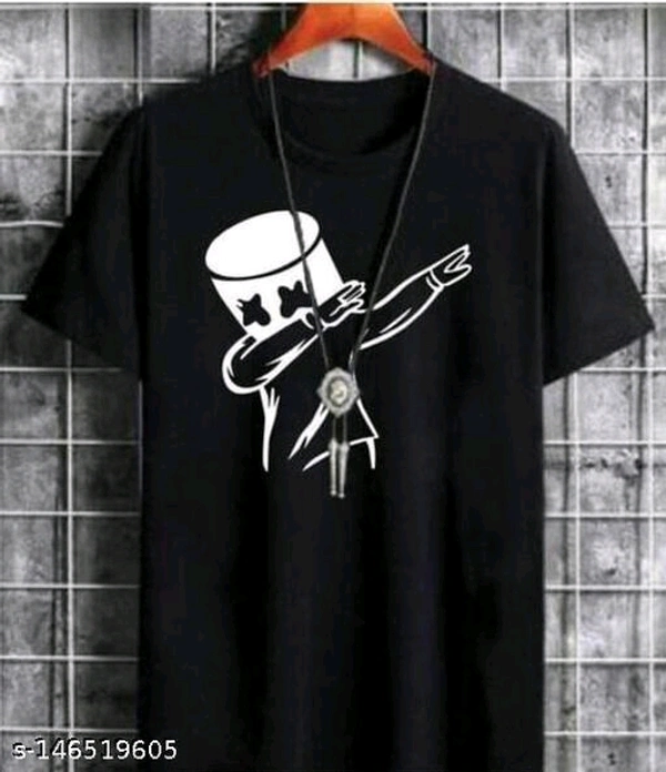 Premium Polyester Printed Half Sleeves T-shirt (Pack Of 1 - Black, M L XL