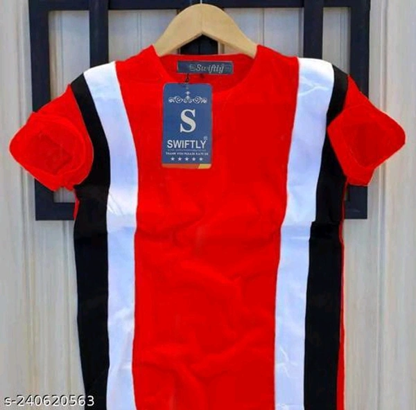 Men's Pure Cotton 3 Pannel Round Neck Half Sleeves Shirts - Red, S M L XL XXL