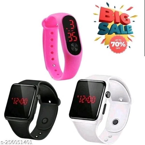Men's Digital Watch Buy 2 Get 1 Free - Free Size