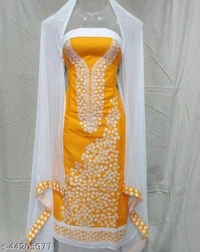 Women Yellow Geometric Embroidered - Un stitched