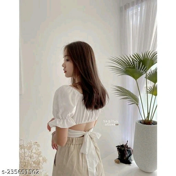 Smocked Tonic Blouse - White, L