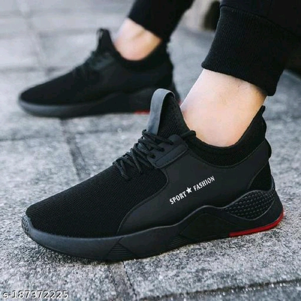 Sport Black Solid Sneakers Running Shoes For Kids - Black, 13-14 Year 15-16 Year