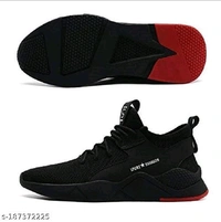 Sport Black Solid Sneakers Running Shoes For Kids - Black, 13-14 Year 15-16 Year