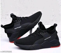 Sport Black Solid Sneakers Running Shoes For Kids - Black, 13-14 Year 15-16 Year