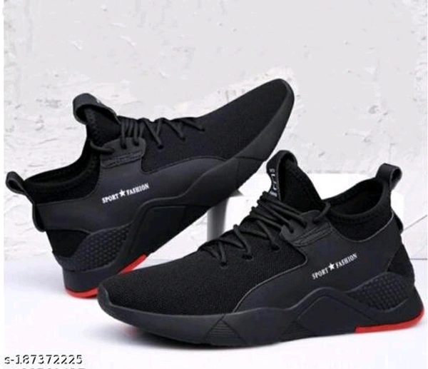 Sport Black Solid Sneakers Running Shoes For Kids - Black, 13-14 Year 15-16 Year
