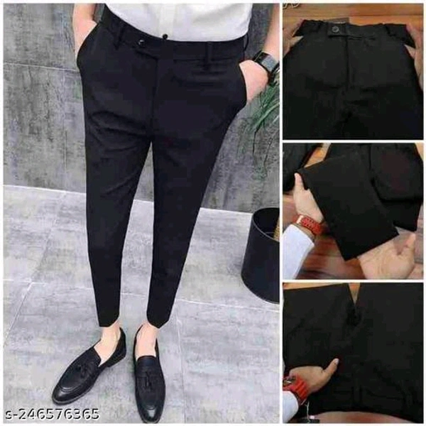 Button + Zip Semi Formal Pants - Black, 28 30 32 34 36