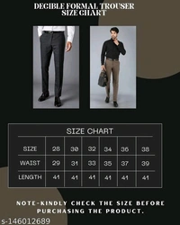 Decible Polyester Formal Trouser For Men - 30 32 34 36 38, Black