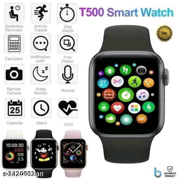 T500 Smartwatch With Heart Rate And Blood Pressure Monitor For Men And Women Bluetooth Calling Sleep Monitor Oxygen Monitor Fitness Tracker Pedometer And Breath Monitor In Black - Black, Free Size