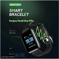 ID-116 Plus Bluetooth Smart Fitness Branded Watch  With Waterproof - Black, Free Size