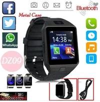 Unique DZ09 4G Calling Bluetooth Camera Phone Smartwatch - Black, Free Size