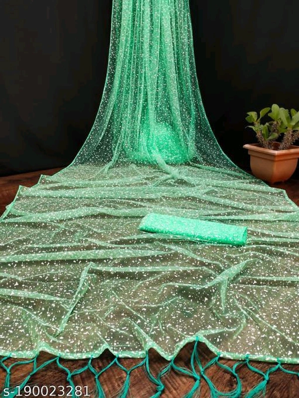 Laxmi Designer Net Sarees With Latkan Tusse, New Collection - Free Size