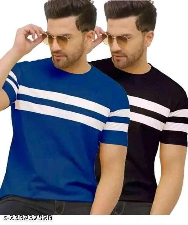 Men Solid Half Sleeve T-shirt  In Multicolour With Pack Of 2 Pcs - S M L XL