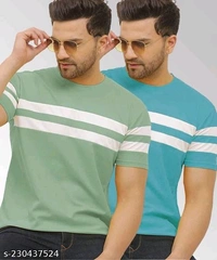 Men Solid Half Sleeve T-shirt  In Multicolour With Pack Of 2 Pcs - S M L XL