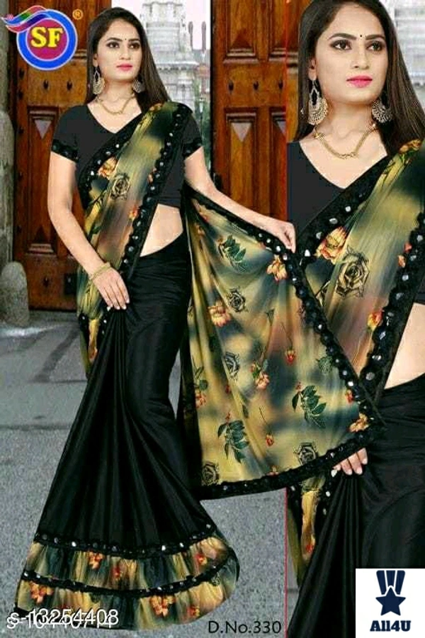 Bollywood Lycra Printed Saree with Blouse piece