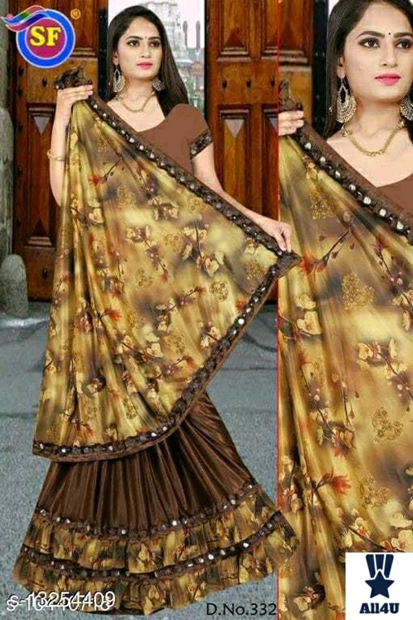 Bollywood Lycra Printed Saree with Blouse piece