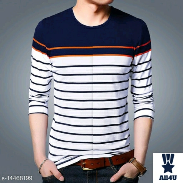 Men's Regular Fit Half Panel Attached T-Shirt