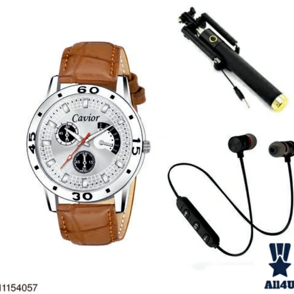 Combo Of Men's Watches With Mobile Accessories