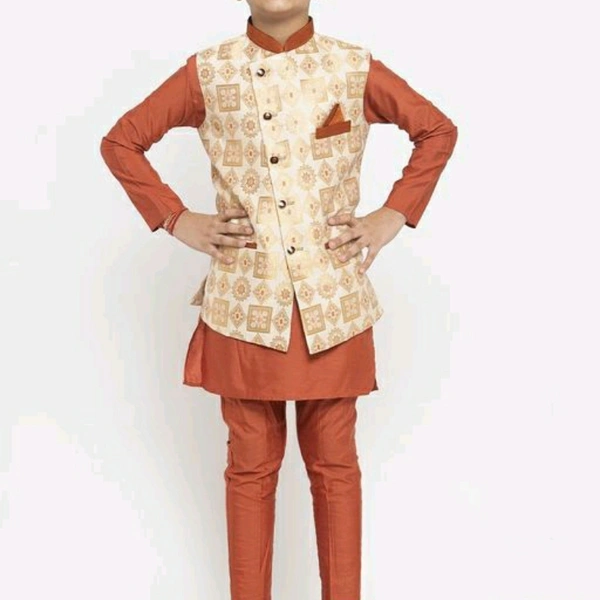 MAXENCE® Kids Kurta Pajama Set with Waistcoat