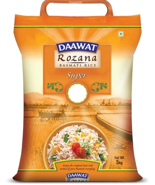 Daawat Rozana Super, Naturally Aged, Rich Aroma,Perfect Fit for Everyday Consumption Basmati Rice, 5 Kg