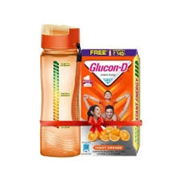 Glucon-D Instant Energy Health Drink Tangy Orange - 1kg Refill with free bottle