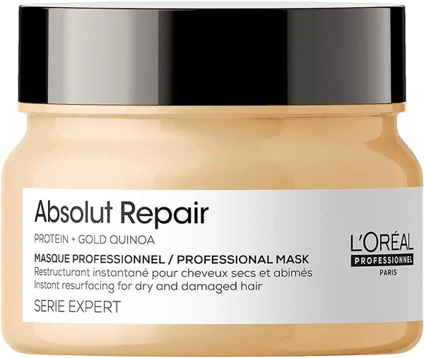 Loreal Professionnel Absolut Repair Hair Mask With Protein & Gold Quinoa For Dry And Damaged Hair, Serie Expert, Loreal Professionnel Absolut Repair Hair Mask With Protein & Gold Quinoa For Dry And Damaged Hair, Serie Expert, 250Gm