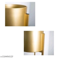 Modern Metal Floor Tall Indoor Plant Stand Flower Stands for Living Room Bedroom Display Plant Stand with Planter Pot (Set of 3 Gold) - Gold, 8*25*8