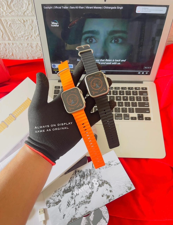 *SERIES 8 ULTRA 45mm With logo *❤️‍🔥❤️‍🔥*WITH ORIGINAL STRAP**FEATURES*ᴍᴀᴋɪɴɢ & ᴀɴꜱᴡᴇʀ ᴄᴀʟʟꜱ ᴠɪᴀ ʙʟᴜᴇᴛᴏᴏᴛʜ.ɪɴᴄʜ ᴛꜰᴛ ꜱᴄʀᴇᴇɴ, ꜱᴘʟɪᴛ ꜱᴄʀᴇᴇɴ.ᴡɪʀᴇʟᴇꜱꜱ ᴄʜᴀʀɢɪɴɢ.ᴡᴀᴛᴄʜ ꜰᴀᴄᴇꜱ, 4 ᴍᴇɴᴜ ꜱᴛʏʟᴇ.ᴍᴜʟᴛɪ-ꜱᴘᴏʀᴛ ᴍᴏᴅᴇꜱ.📷Features• Multifunctional NFC• 2.02 inch TFT 428*485 Full pixel Touch Display• Built-in Speaker and Microphone for Bluetooth Calls• Customizable Watch Faces/4 Menu Styles• Multi-Spo - Black