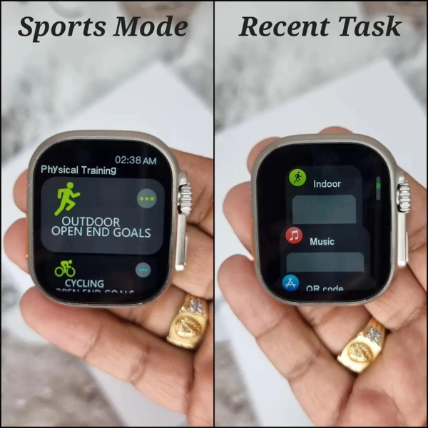 *SAME AS ORGINAL BOX AND WATCH **SERIES 8 ULTRA TOP QUALITY 🔥*❤️‍🔥❤️‍🔥*WITH ORIGINAL STRAP**WITH ORIGINAL BOX* *FEATURES*ᴍᴀᴋɪɴɢ & ᴀɴꜱᴡᴇʀ ᴄᴀʟʟꜱ ᴠɪᴀ ʙʟᴜᴇᴛᴏᴏᴛʜ.2.02 ɪɴᴄʜ ᴛꜰᴛ ꜱᴄʀᴇᴇɴ, ꜱᴘʟɪᴛ ꜱᴄʀᴇᴇɴ.ᴡɪʀᴇʟᴇꜱꜱ ᴄʜᴀʀɢɪɴɢ.ᴡᴀᴛᴄʜ ꜰᴀᴄᴇꜱ, 9 ᴍᴇɴᴜ ꜱᴛʏʟᴇ.ᴠᴏɪᴄᴇ ᴀꜱꜱɪꜱᴛᴀɴᴛ.ᴍᴜʟᴛɪ-ꜱᴘᴏʀᴛ ᴍᴏᴅᴇꜱ.📷Features• Multifunctional NFC• Voice Assistant• 2.02 inch TFT 428*485 Full pixel Touch Display• Built-in Spea - Black